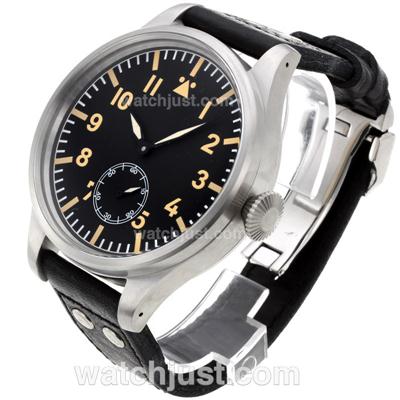 IWC Big Pilot Automatic Yellow Markers with Black Dial-Leather Strap