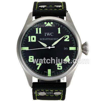 IWC Big Pilot Green Markers with Black Dial-Leather Strap