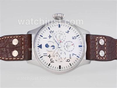 IWC Big Pilot Perpetual Calender White Dial With AR Coating-New Version