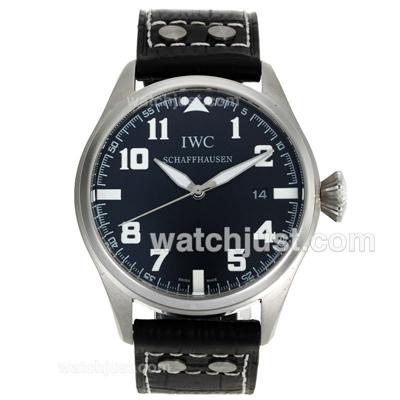 IWC Big Pilot White Markers with Black Dial-Leather Strap