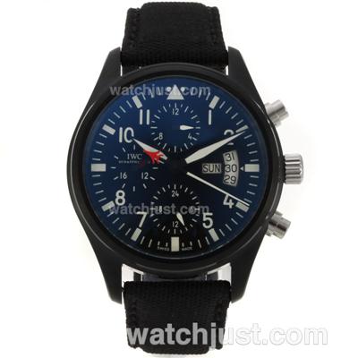 IWC Pilot Automatic PVD Case with Black Dial-Leather Strap