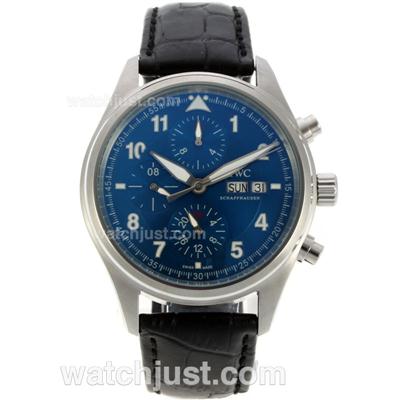 IWC Pilot Automatic with Blue Dial-Black Leather Strap