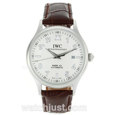 IWC Pilot Mark XV Automatic Number Markers with White Dial-18K Plated Gold Movement