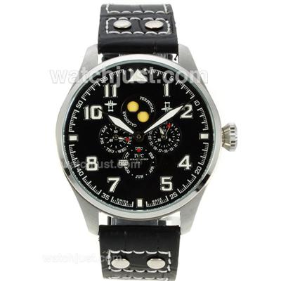 IWC Pilot Perpetual Calendar Automatic with Black Dial-White Marking