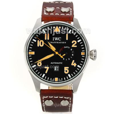 IWC Pilot Saint Exuper Automatic with Black Dial-Leather Strap