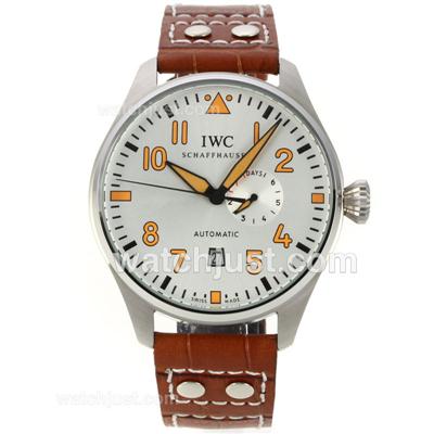 IWC Pilot Saint Exuper Automatic with White Dial-Leather Strap