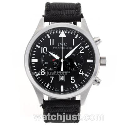 IWC Pilot Working Chronograph with Black Dial-Nylon Strap