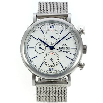 IWC Portofino Automatic with White Dial-Blue Markers S/S