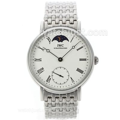 IWC Portofino Moonphase Manual Winding with White Dial S/S