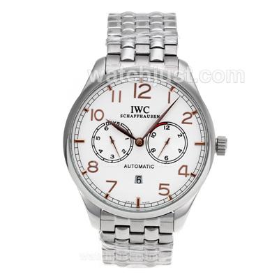 IWC Portuguese Automatic Rose Gold Markers with White Dial S/S