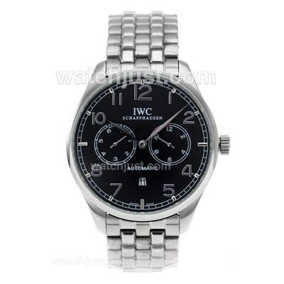 IWC Portuguese Automatic with Black Dial S/S