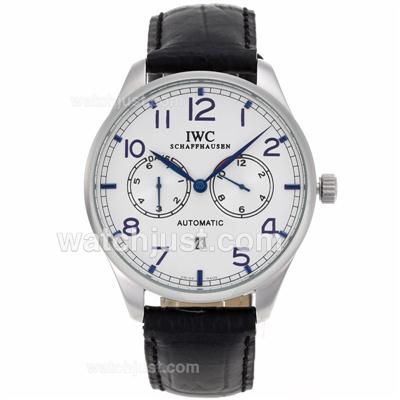 IWC Portuguese Automatic with White Dial-Leather Strap