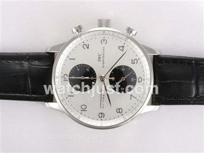 IWC Portuguese Chronograph Swiss Valjoux 7750 Movement with White Dial