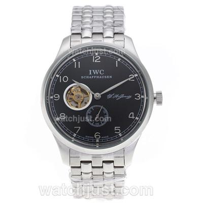 IWC Portuguese F.A Jones Tourbillon Automatic with Black Dial S/S