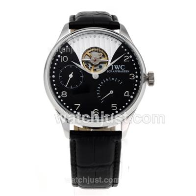 IWC Portuguese F.A Jones Tourbillon Power Reserve Automatic with Black Dial