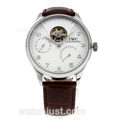 IWC Portuguese F.A Jones Tourbillon Power Reserve Automatic with White Dial