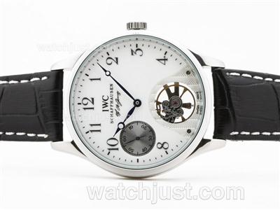 IWC Portuguese F.A Jones Tourbillon Unitas 6497 Movement Manual Winding with White Dial