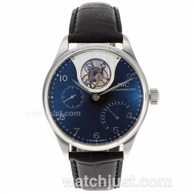 IWC Portuguese F.A Jones Working Tourbillon Power Reserve Manual Winding with Black Dial