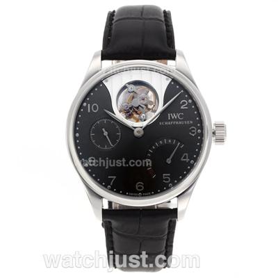IWC Portuguese F.A Jones Working Tourbillon Power Reserve Manual Winding with Gray Dial
