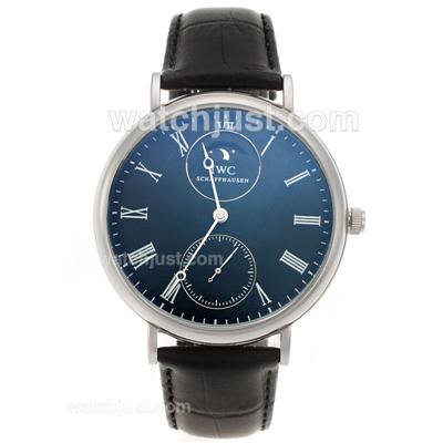 IWC Portuguese Manual Winding Roman Markers with Black Dial-Leather Strap