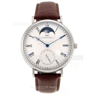 IWC Portuguese Manual Winding Roman Markers with White Dial-Leather Strap