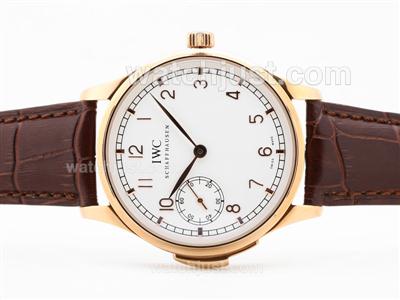 IWC Portuguese Repetition Unitas 6497 Movement Rose Gold Case with White Dial