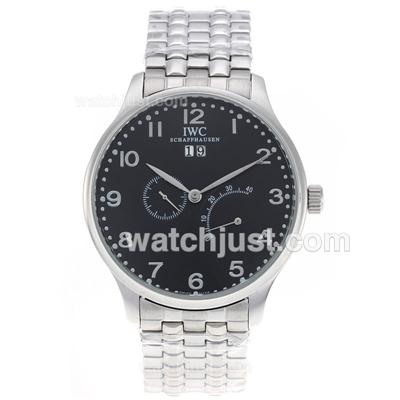 IWC Portuguese Working Power Reserve Automatic with Black Dial S/S