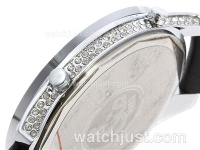 Jacob & Co Classic Five Time Zone Diamond Bezel and Dial with Leather Strap-Scorpion Illustration