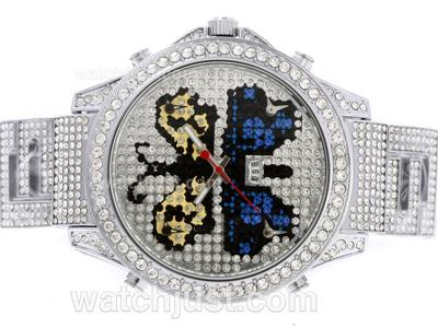 Jacob & Co Classic Five Time Zone Full Diamond with Butterfly Illustration