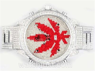 Jacob & Co Classic Five Time Zone Full Diamond with Red Leaf