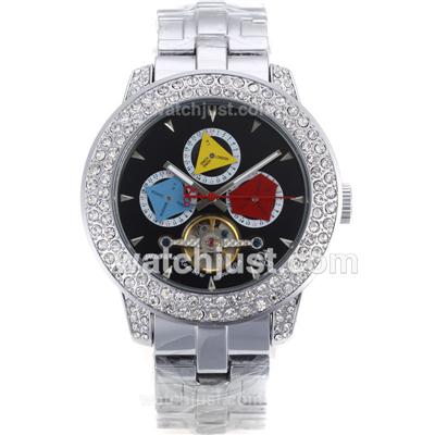 Jacob & Co Rainbow Tourbillon Automatic Diamond Bezel with Black Dial