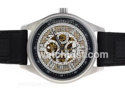Jaeger-Lecoultre Amvox Perpetual Calender Skeleton Automatic with White Dial-Leather Strap