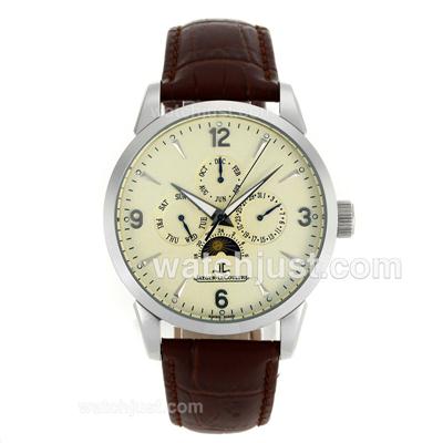 Jaeger-Lecoultre Duometre Automatic with Beige Dial-Leather Strap