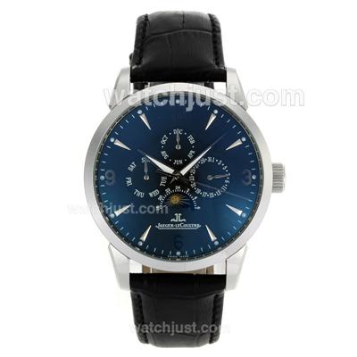 Jaeger-Lecoultre Duometre Automatic with Black Dial-Leather Strap