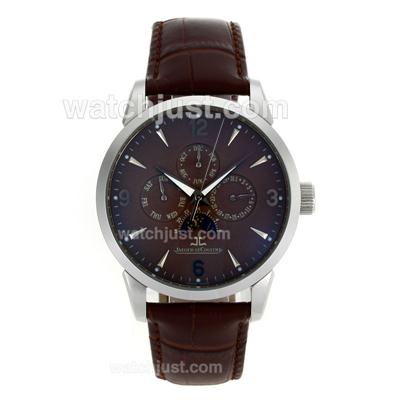 Jaeger-Lecoultre Duometre Automatic with Brown Dial-Leather Strap