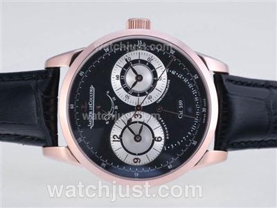 Jaeger-Lecoultre Duometre Working Power Reserve Rose Gold Case with Black Dial