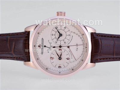 Jaeger-Lecoultre Duometre Working Power Reserve Rose Gold Case with Champagne Dial