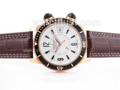 Jaeger-LeCoultre Master Compressor Diving Alarm Rose Gold Case with White Dial