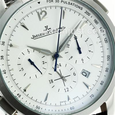Jaeger-Lecoultre Master Control Automatic with White Dial-Leather Strap