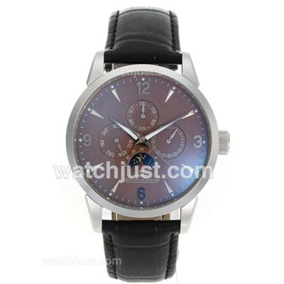 Jaeger-Lecoultre Master Control Moonphase Automatic with Brown Dial-Leather Strap