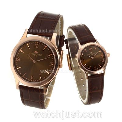 Jaeger-Lecoultre Master Control Rose Gold Case with Brown Dial-Sapphire Glass