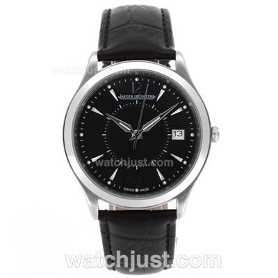 Jaeger-Lecoultre Master Control with Black Dial-Leather Strap