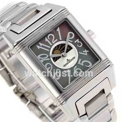 Jaeger-Lecoulbre Reverso Moonphase with Black MOP Dial S/S-Sapphire Glass
