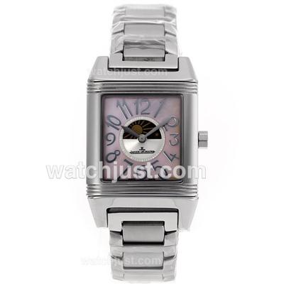 Jaeger-Lecoulbre Reverso Moonphase with Pink MOP Dial S/S-Sapphire Glass