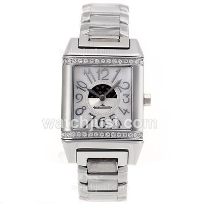 Jaeger-Lecoulbre Reverso Moonphase with White MOP Dial S/S-Sapphire Glass