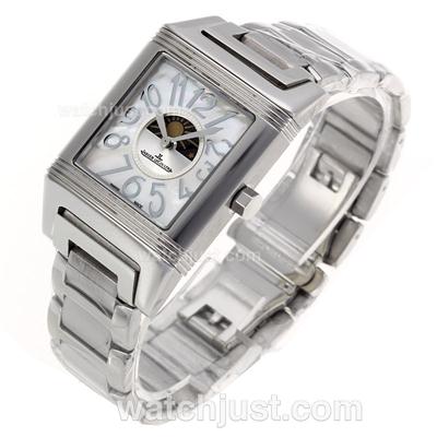 Jaeger-Lecoulbre Reverso Moonphase with White MOP Dial S/S-Sapphire Glass