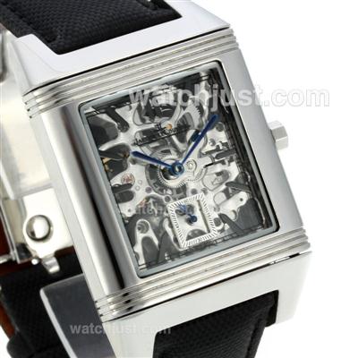 Jaeger-Lecoultre Reverso Manual Winding with Skeleton Dial-Leather Strap