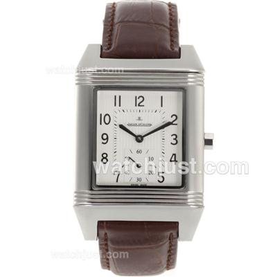 Jaeger-Lecoultre Reverso Manual Winding with White Dial-Leather Strap