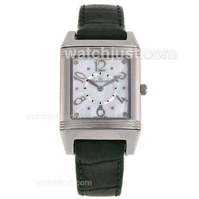 Jaeger-Lecoultre Reverso MOP Dial with Green Leather Strap