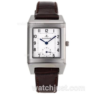 Jaeger-Lecoultre Reverso White Dial with Brown Leather Strap